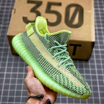 AD Yeezy 350 Boost V2 黑綠鞋子