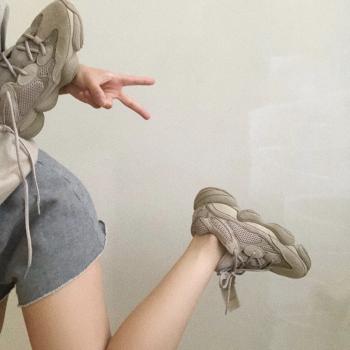 純原  AD Yeezy500 褐色鞋子