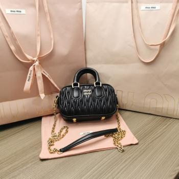 MiuMiu新品too pretty保齡球手袋黑色