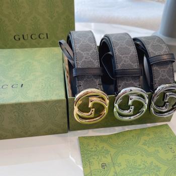 GUCCI 钢头 牛皮腰带